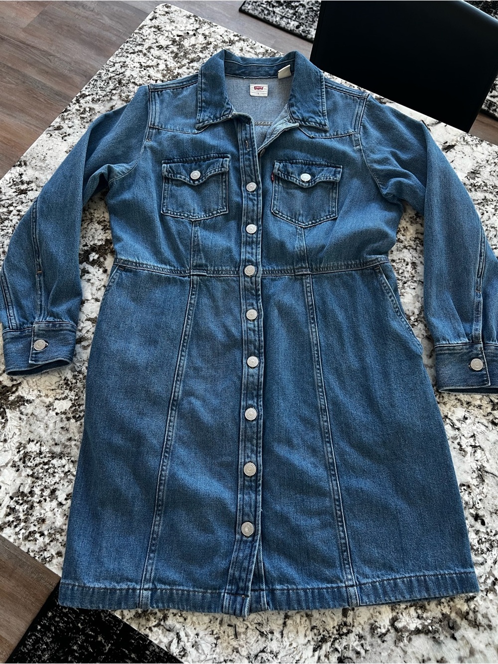 Levi's Medium Blue Denim Button-Down Dress